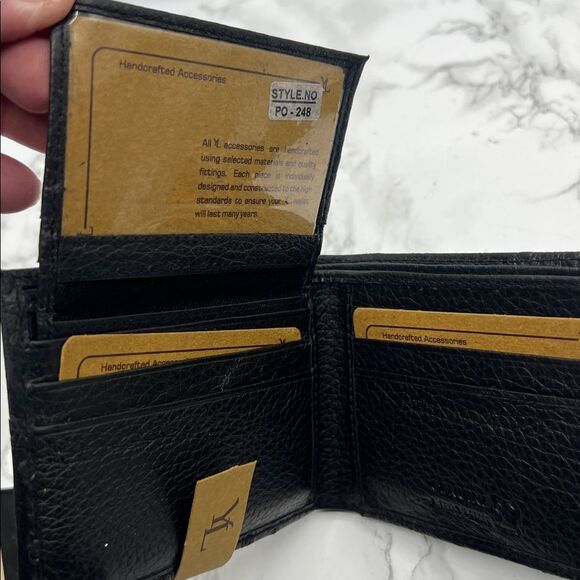 YL Genuine Ostrich Leather Black Bifold Wallet-New! - Picture 3 of 4